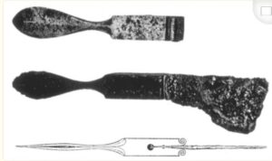 چاقوهای برنزی در تخریب پمپئی یافت شد.